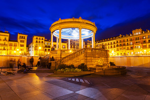 Castle Square or Plaza del Castillo in Pamplona city centre, Navarre region of Spain