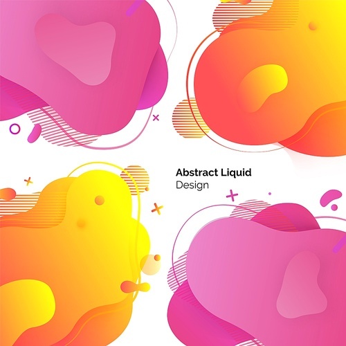 Abstract liquid design vector, shapes abstraction and decoration, background for banners and webpages. Color art with watercolor forms and text sample