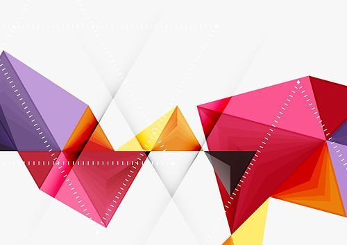 Triangular low poly vector a4 size geometric abstract template. Multicolored triangles on light background, futuristic techno or business design