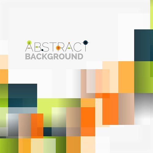 Abstract vector blocks template design background, simple geometric shapes on white, straight lines and rectangles
