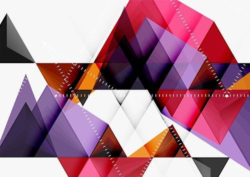 Triangular low poly vector a4 size geometric abstract template. Multicolored triangles on light background, futuristic techno or business design