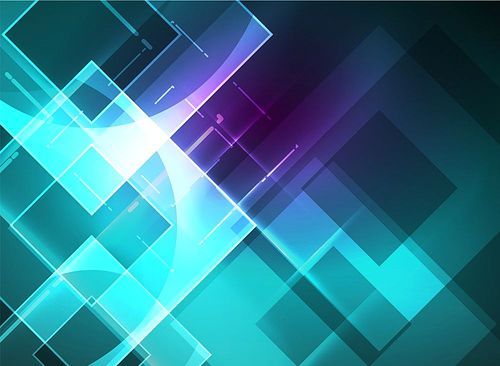 Glowing squares in the dark, digital abstract background, vector technology hi-tech template