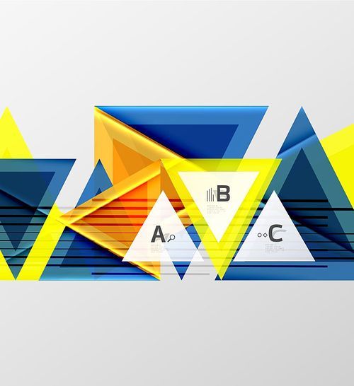 Color triangles background, modern geometric abstract background