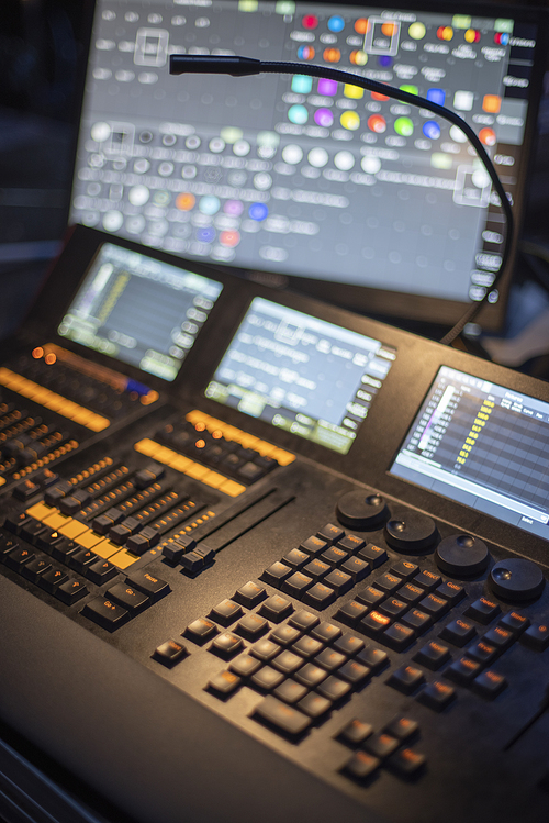light console at a concert
