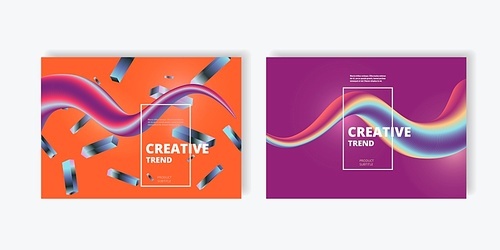 Vector cover brochure. Dynamic geometric background.