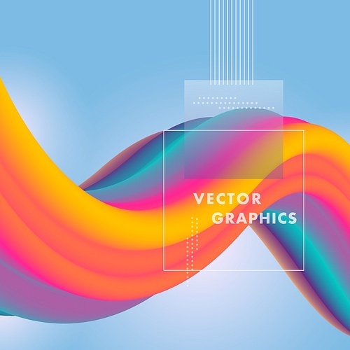 Vector wave liquid shape in gradient color background
