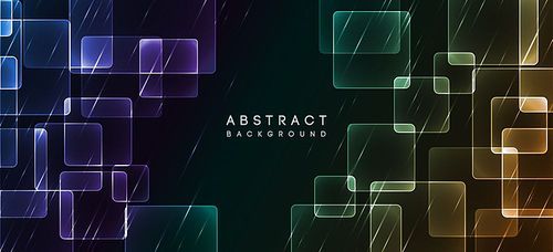 Shiny neon design abstract background. Retro vector abstract square shape template. Graphic design geometric banner.