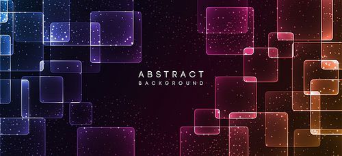 Shiny neon design abstract background. Retro vector abstract square shape template. Graphic design geometric banner.