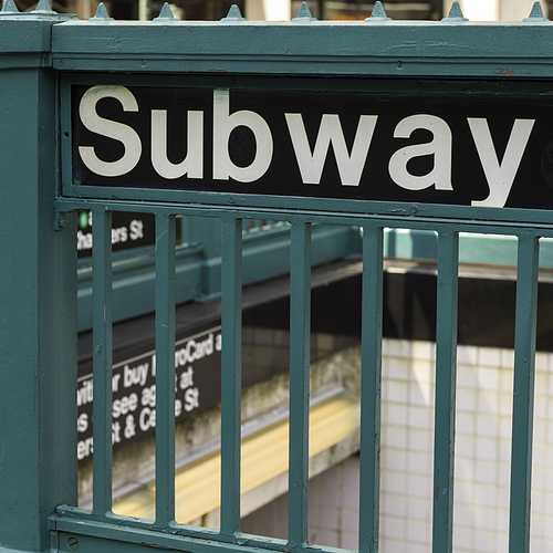 Close-up of a subway sign, New York City, New York State, USA