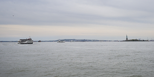 Upper Bay with Statue of Liberty in the Background, Manhattan, New York City, New York State, USA