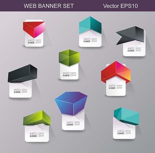 Web panels design, can be used for online services,  websites and applications.