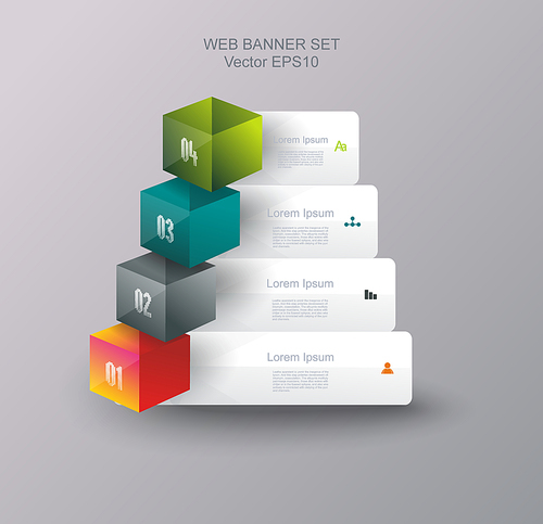 Business Design Template  Option banners.