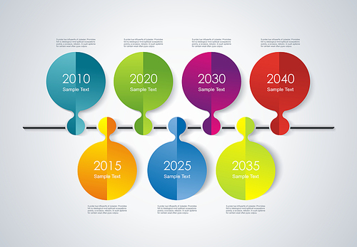 Timeline infographic design for illustration of new technologies, marketing, presentation, workflow layout, diagram, annual report, web design.
