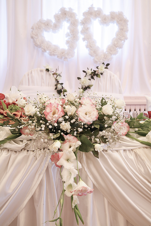 Wedding decoration with fresh flowers