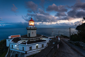Lighthouse Arnel near Nordeste in Sao Miguel Island, Azores, Portugal