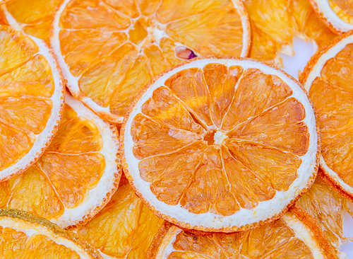 The pattern arranged with dried orange slices