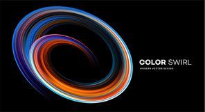 Color bright swirl organic 3d shape. Colored flow Trend design for web pages, posters, flyers, booklets, magazine covers, presentations. Vector illustration EPS10