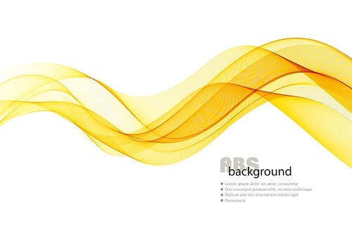 Vector gold color abstract wave design element. Abstract background, color flow waved lines for brochure, website, flyer design. Transparent smooth wave