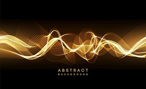 Hi-tech futuristic techno background, neon shapes and dots. Technology connection, big data, dotted structure, blue and orange colors