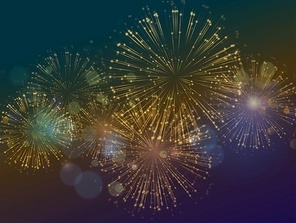 Vector Holiday Fireworks Background. Happy New Year, Independence Day festive background