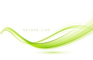Abstract vector background, color flow waved lines for brochure, website, flyer design. Transparent smooth wave. Green lines nature concept