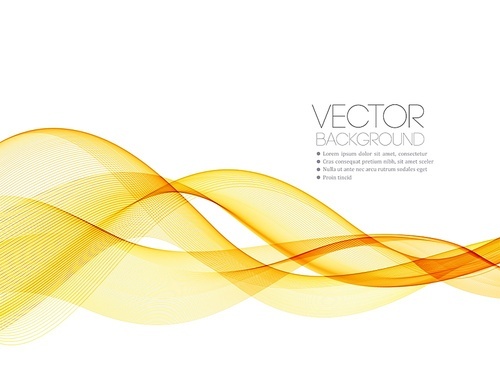 vector gold color abstract wave design element. abstract background, color flow waved lines for , website, flyer design. transparent smooth wave