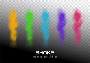 Set color vector transparent smoke . Abstract fog illustration. eps10. Stage smoke, paint powder for design website