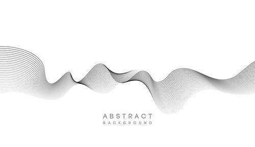 Abstract vector background, black flow waved lines for brochure, website, flyer design. Transparent smooth wave