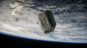 metal vintage and dirty jerrycan on Earth orbit, elements furnished by Nasa