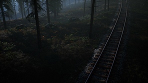 National Forest Recreation Area and the fog with railway