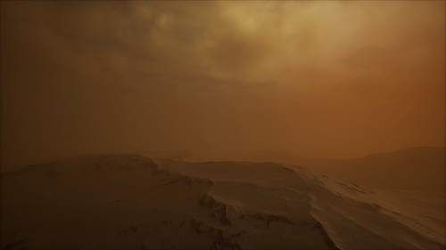 8K Sandstorm in desert at sunset