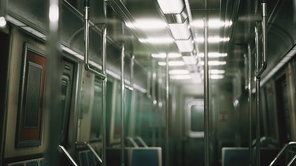 8K Inside of the old non-modernized subway car in USA