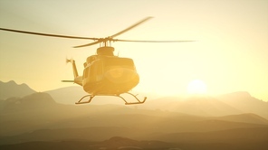 8K Slow Motion United States military helicopter in Vietnam