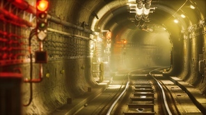 dark old abandoned metro subway tunnel