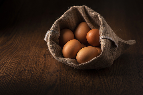 eggs in sack bag, chicken eggs