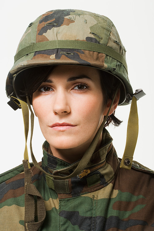 Portrait of a woman soldier