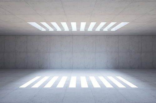 blank concrete space interior, 3d rendering