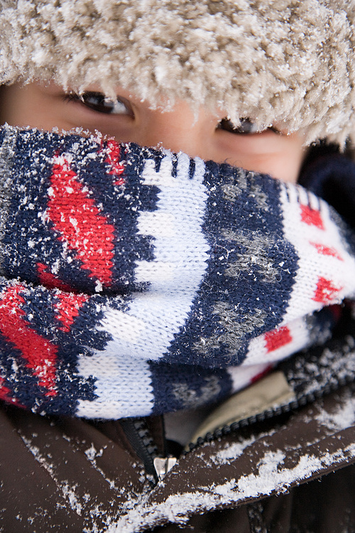 Boy wearing a scarf