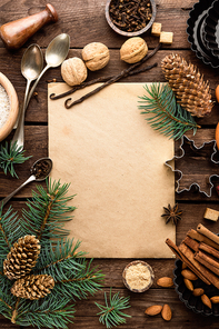 culinary background for recipe of Christmas baking