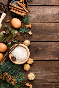 culinary background for Christmas baking