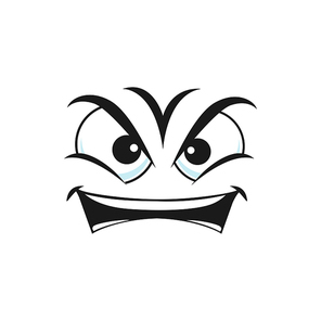 Angry smiley isolated irritated emoticon icon. Vector grumpy sullen emoji, ireful or rageful smiley emoticon. Bad mood emotion, wrathy sad emoji with open mouth, social network chatting sign