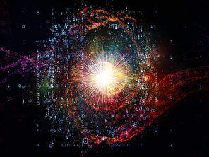 Math Universe series. Design composed of digits and elements of space as a metaphor on the subject of mathematics, science, education and modern technology