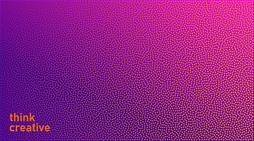 Vibrant modern background of minimalist style. Stipplism effect. Halftone gradient effect. Purple dots background