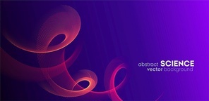 Abstract digital wave particles on purple background. Big data visualization concept. Vector Illsutration.