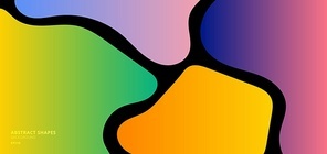 Abstract gradient curved shape on black background. Vector illustration