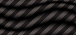 Abstract background 3D gray wave with diagonal black stripes pattern. Vector illustration