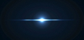 Abstract technology futuristic digital concept lighting effect glowing particles dots elements circle on dark blue background. Big data. Vector illustration