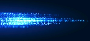 Abstract technology futuristic blue magic particles lines light sparkling glitter on dark background. Vector illustration