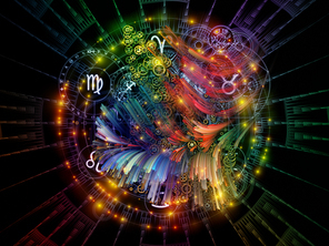 Orbits of Destiny series. Composition of  sacred symbols, signs, geometry and designs to serve as a supporting backdrop for projects on astrology, alchemy, magic, witchcraft and fortune telling
