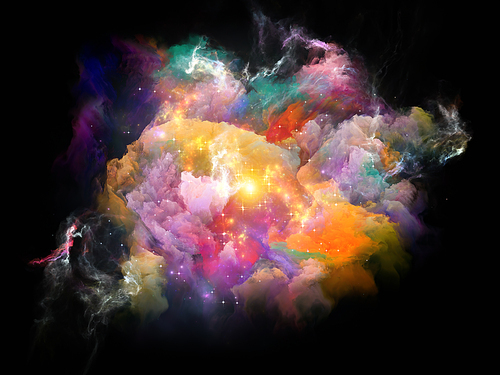 Light Nebula. Cosmic Flower series. Arrangement of rich colorful textures on art, design, creativity and imagination
